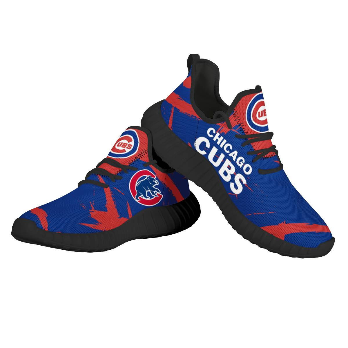 Women's Chicago Cubs Mesh Knit Sneakers/Shoes 003
